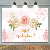 Winter onederland Rosa Rosen Schnee Geburtstag Hintergrund